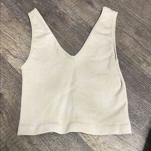 Dry Goods Beige V-Neck Tank Top